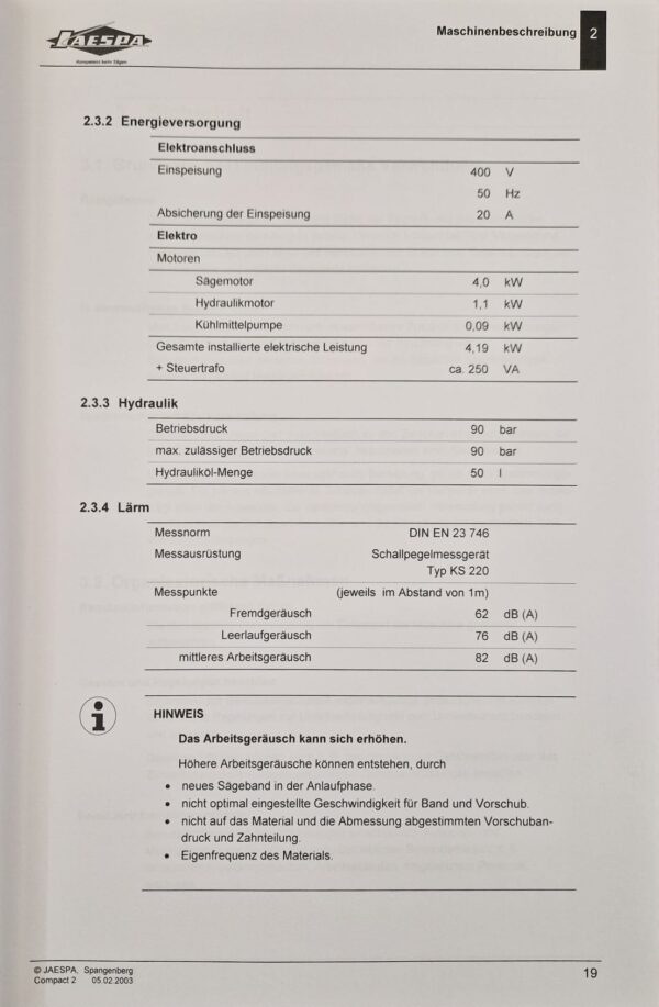 Bandsäge- Automat Jaespa Compact 2 – Bild 6